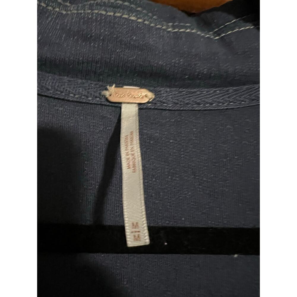Free People Women's Ruby Fleece Distressed Shirt Jacket Shacket Oceana Blue SZ M - Picture 6 of 13